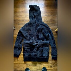 Barefoot Dreams Black Hooded Cardigan Sweater